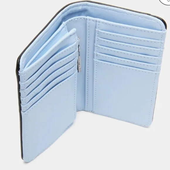 Steve Madden Blayer Linen Pink Compact Wallet - Picture 3 of 15